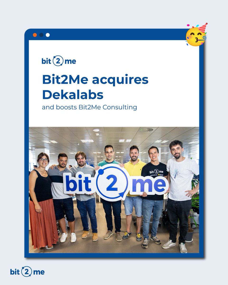 Bit2Me_Global's tweet photo. A month full of news!
π€ https://t.co/u8hz44HEr8 by @Telefonica now in Bit2Me Commerce
β
Acquisition of @dekalabs and boost of Bit2Me Consulting.
π₯³ We celebrate the 1st birthday of $B2M
β Coins, giveaways, free education and updates.
More β¬
https://t.co/pZzJRnZQL7 https://t.co/Yv8iFuG0d2