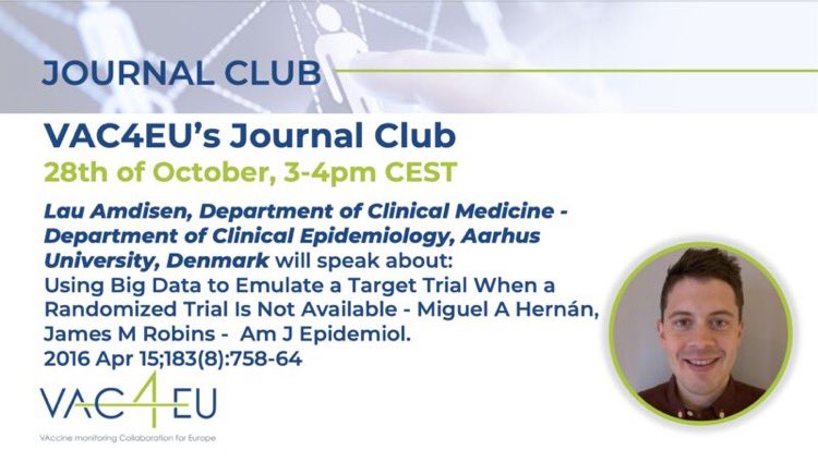 Last chance to register for today’s VAC4EU Journal Club with Lau Amdisen at  3pm CEST.
-&gt; bit.ly/3eyVaKEv