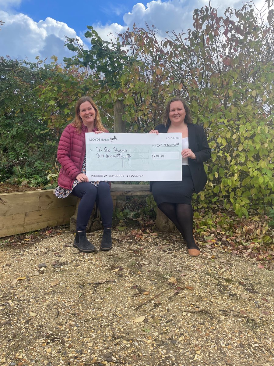 Blanchards Bailey’s Claudia Roper was pleased to hand over a cheque for £2,000, to Claire Meyer of #TheGAPProject #Dorchester 

The GAP Project provides support by trained staff &amp; volunteers to those with mental health problems. 
#charity
