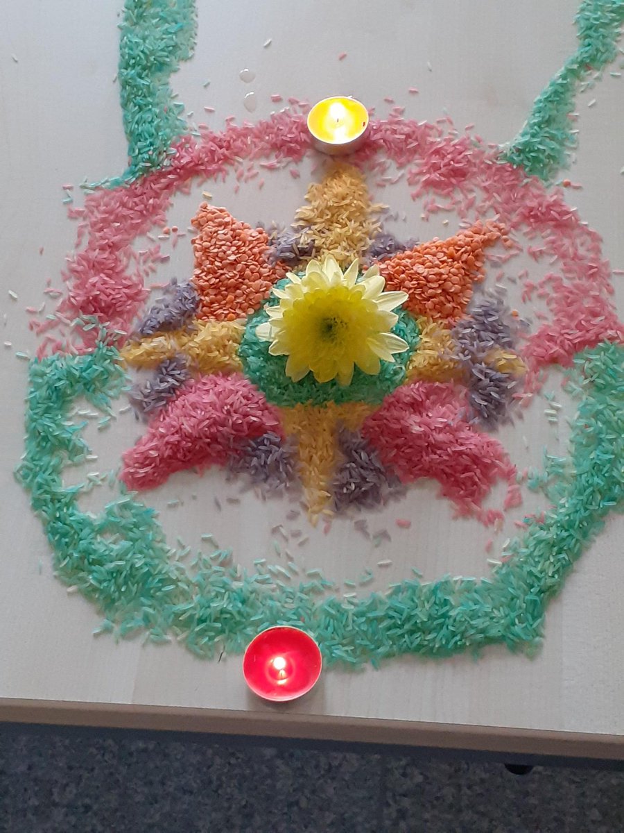 NLCAdultLearn's tweet image. The Menspace Group in North continued their mini book club with ‘A Fresh Start’ called ‘The Estate’ by Mahsuda Snaith. It introduced Happy Diwali &amp;amp; Rangoli patterns to the learners.  They made designs using a variety of materials to celebrate #Diwali.#BecauseofCLD @Fergusliz