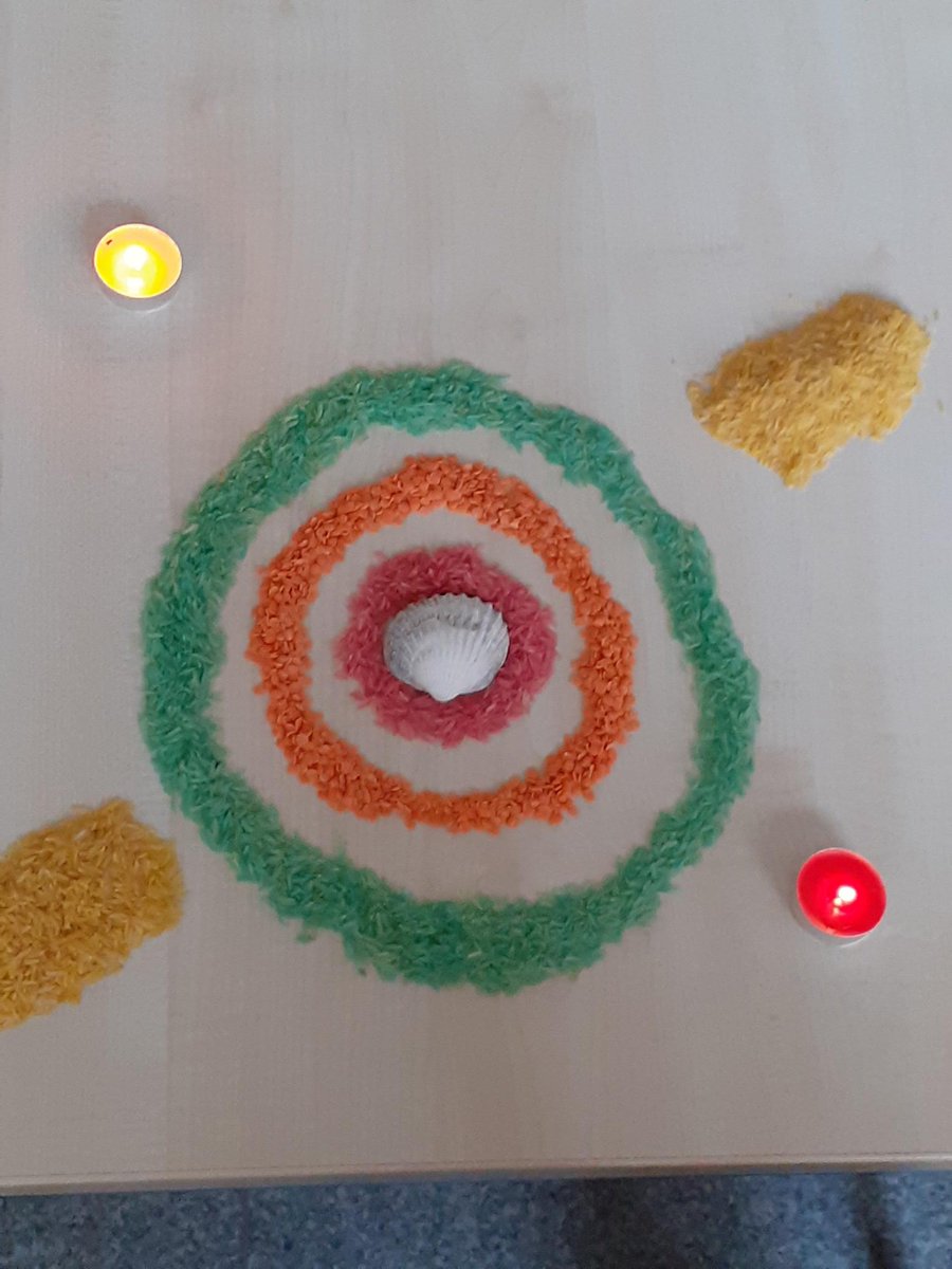 NLCAdultLearn's tweet image. The Menspace Group in North continued their mini book club with ‘A Fresh Start’ called ‘The Estate’ by Mahsuda Snaith. It introduced Happy Diwali &amp;amp; Rangoli patterns to the learners.  They made designs using a variety of materials to celebrate #Diwali.#BecauseofCLD @Fergusliz