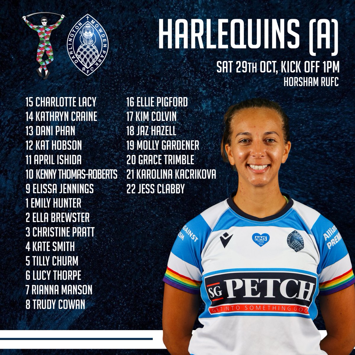 🦈 TEAM NEWS 🦈 Here's your Sharks lineup for tomorrow's Allianz Cup clash with @HarlequinsWomen at Horsham RUFC! #MowdenFamily #AllianzCup