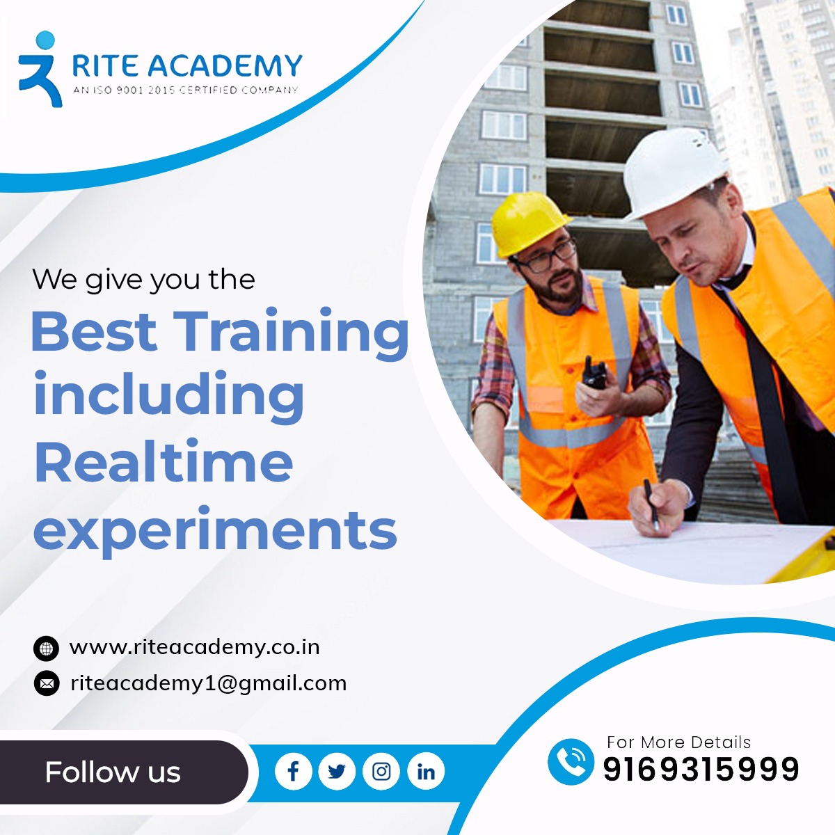 rite_academy's tweet image. Theoretical knowledge is assisted by practical orientation by rite academy. The real time experiments will leave a mark of being the best which is one of the best elements to keep a track of while learning.

Contact:
☎+91 9169315999
👉 riteacademy.co.in

#realtimeknowledge