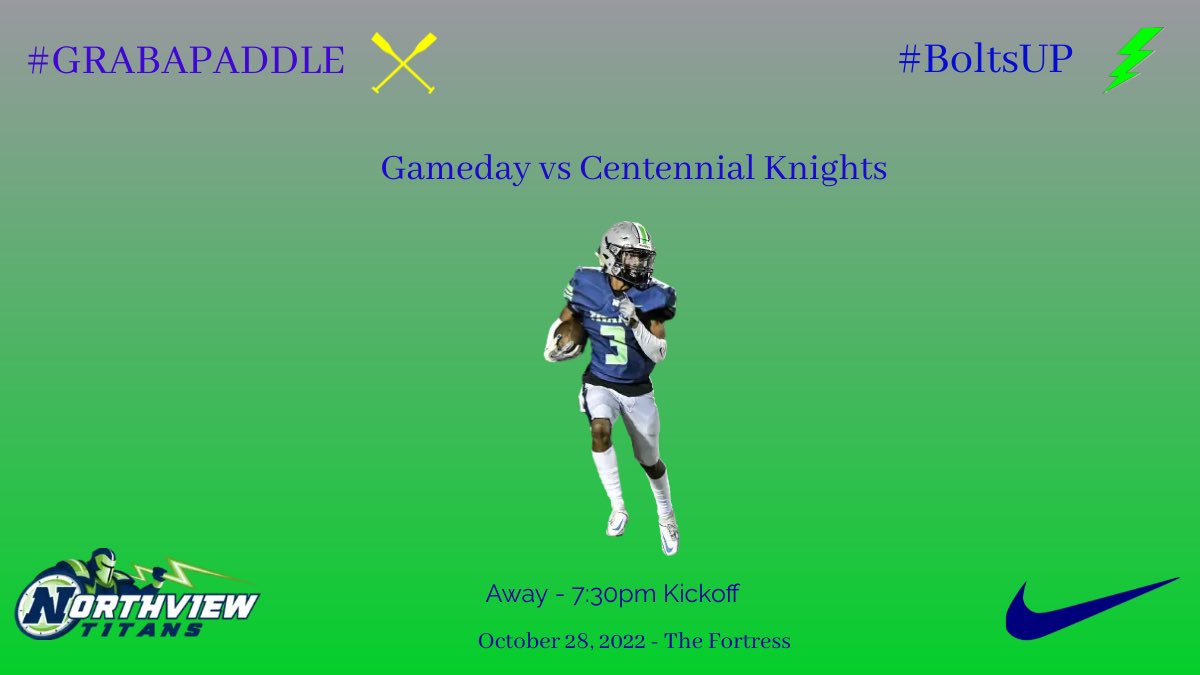 NorthviewHSFB's tweet photo. Final Game of the season!! It’s GameDay leave everything you got on that field tonight! #BoltsUp ⚡️#GrabaPADDLE https://t.co/2OjCOWfltY