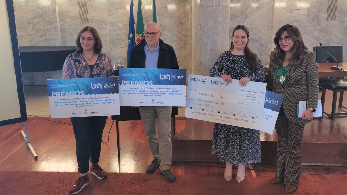 Inclitaseaweed1's tweet photo. Ana Catarina Guedes, CEO of ISS, presented the company at the second edition of the program #BluAct, winning second place! This is a competition promoted by the Matosinhos City Council, and aimed at business projects with a significant impact on the #blueeconomy. https://t.co/x86aNfuwje