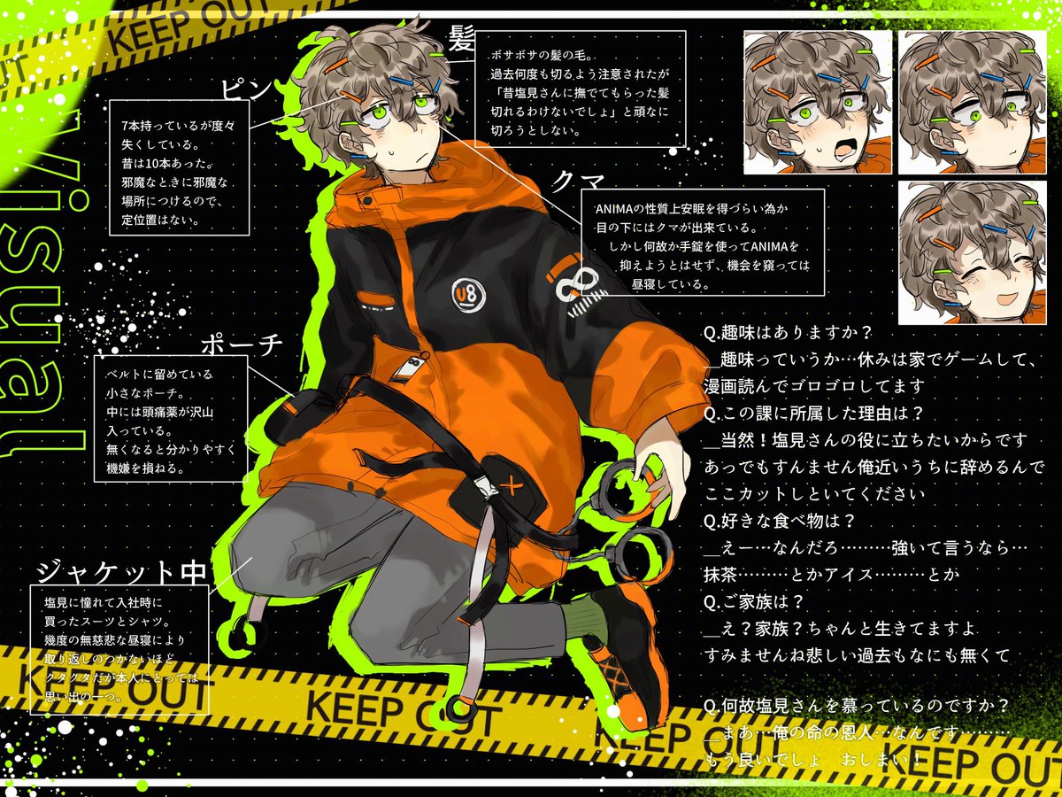 8_Under_8's tweet photo. 【NAME】
◇─ 四ツ葉 幸 ─◇

【ANIMA】
◆─感知─◆

【POST】
◇─巡査─◇

 #U8_CS https://t.co/NWC09jyPnl