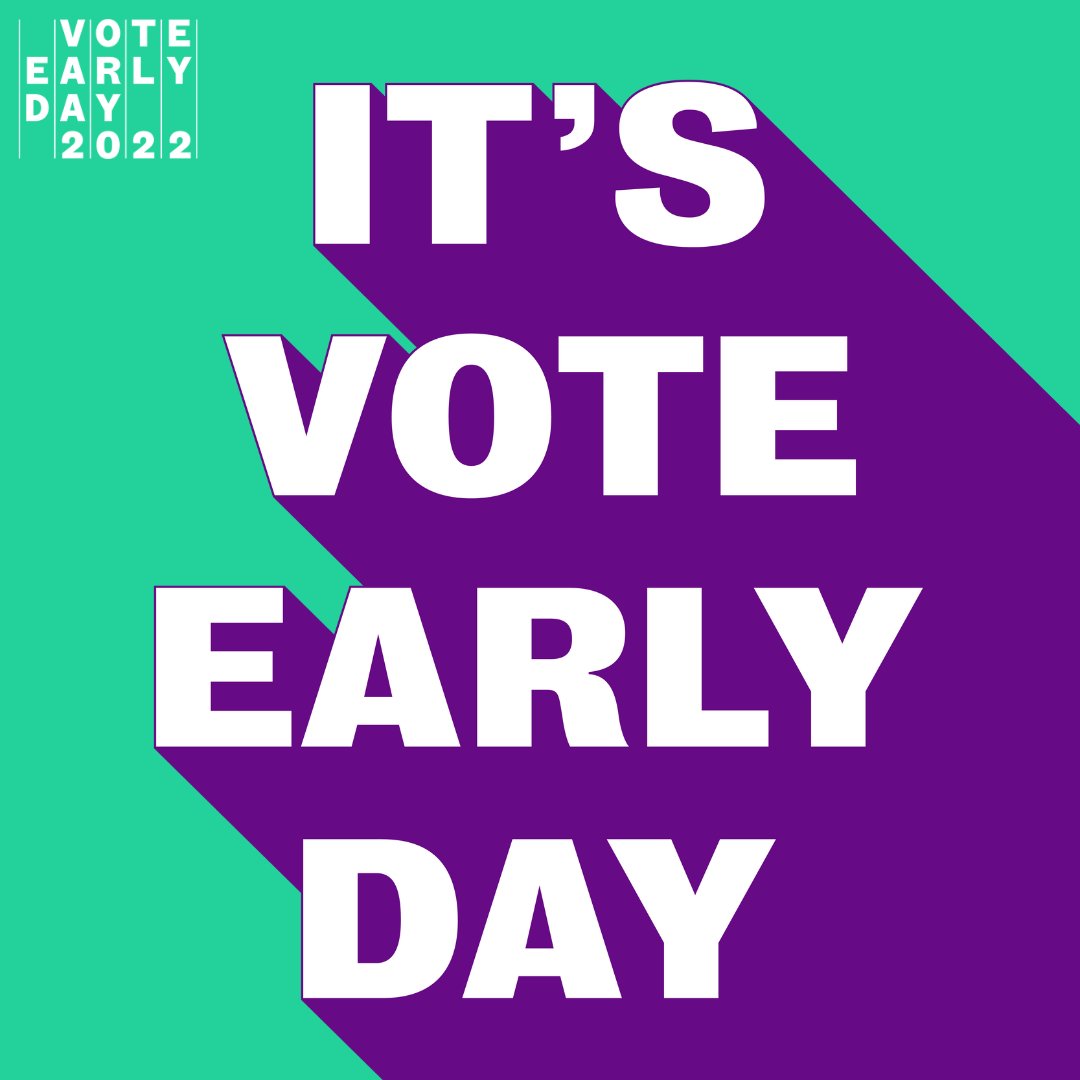 voteearlyday's tweet photo. Today is #VoteEarlyDay! Join the celebration by casting your ballot early and making your voice heard. Why wait?

Learn how you can #voteearly by clicking here: https://t.co/KjAVZ7yLYS

#vote #Voteready #democracy #election2022 #celebration #civicholiday https://t.co/NiXsVKQx7y