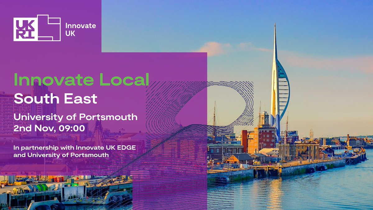 Whether you are starting or scaling your ideas-driven business, you should attend @innovateuk’s #InnovateLocal South East to get the help you need to grow your business: ktn-uk.org/events/innovat… #InnovateSouthEast @IUK_EDGE_SE @uopresearch