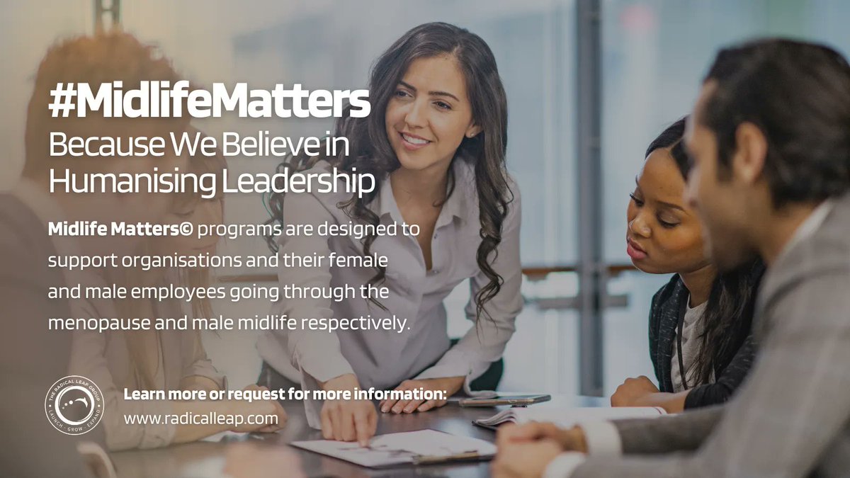 Founders &amp; CEOs want to lead competitive &amp; impactful businesses. To do so effectively, leaders need to be equipped, supported &amp; cared for where they serve. Our HUMANISING LEADERSHIP programs support leaders experiencing midlife, overwhelm and grief.  |  radicalleap.com