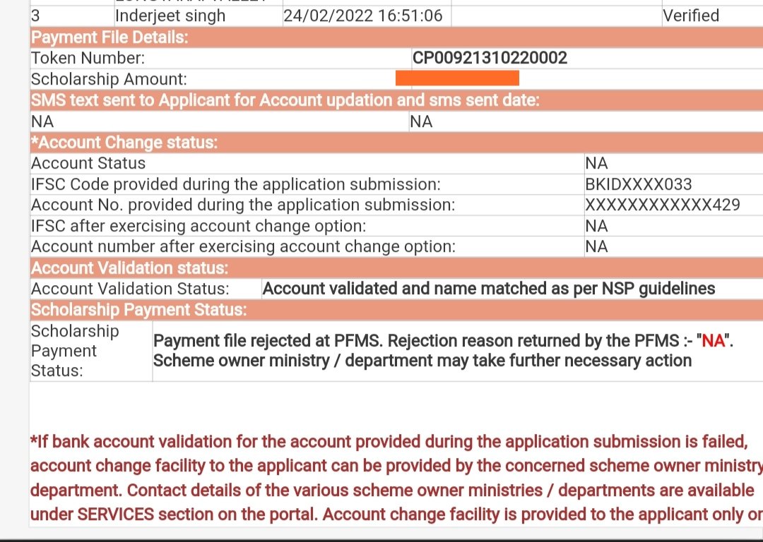 BijayataTripura's tweet photo. @mamidala90 Sir,kindly look into the matter,the  Ishan Uday Scholarship Fresher 2021-22 payment issue.Selected for Marit list and token number also has generated but payment file  rejected at PFMS ,'NA' Reason is returned by PFMS.we couldn't continue to study smoothly.Please do needfu asap https://t.co/Dted2v6mt7