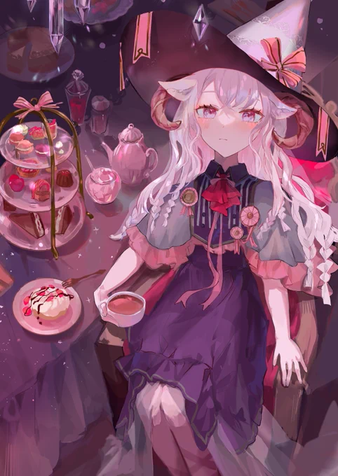 深夜3時のティータイム #イラスト 