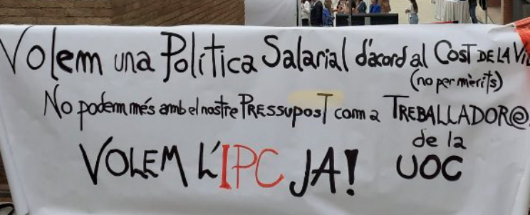 ComiteFUOC's tweet photo. Esther Giménez-Salinas i Colomer com a @sindicdegreuges sap que els treballadors de la @UOCUniversitat tenim el sou congelat des del 2012. Si us plau, ajudeu-nos en la nostra lluita per aconseguir sous actualitzats amb l’IPC #IPCUOC #25anysUOC #researchUOC https://t.co/E1OcfsweJg