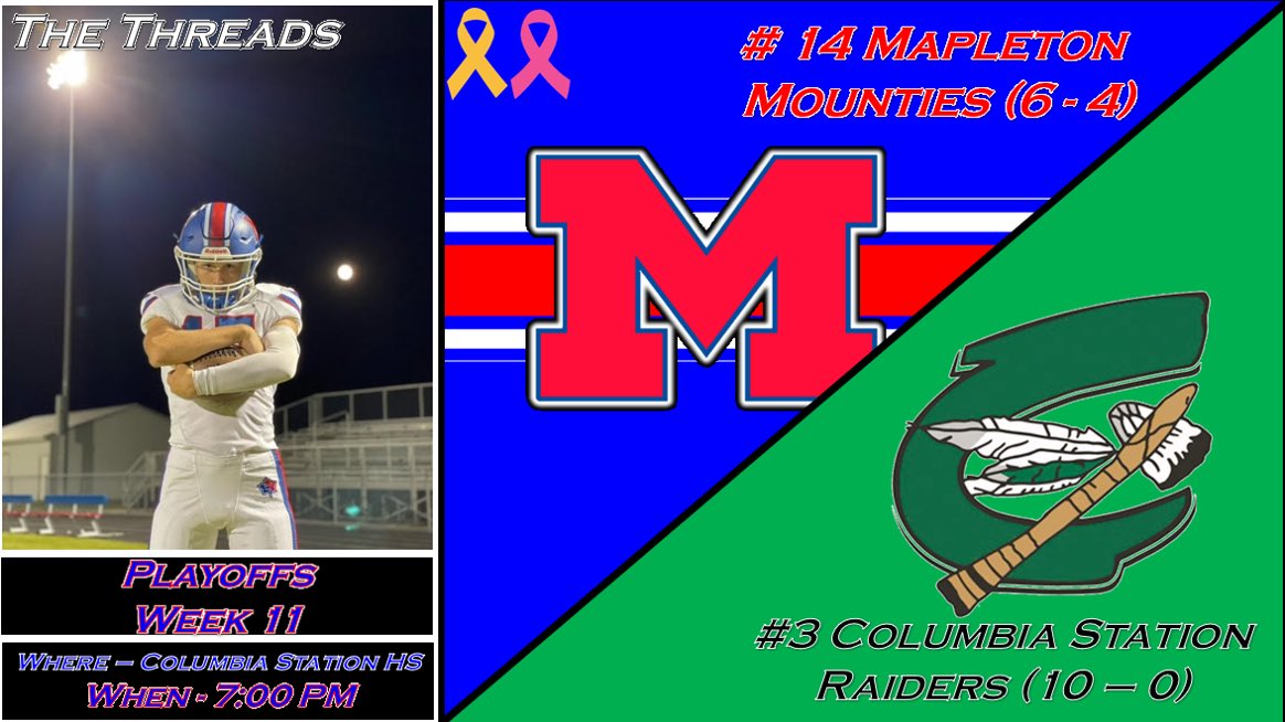 Mapletonfball's tweet photo. We’ve earned this opportunity #BeatTheRaiders #MountUp https://t.co/WgoFQYCHMW