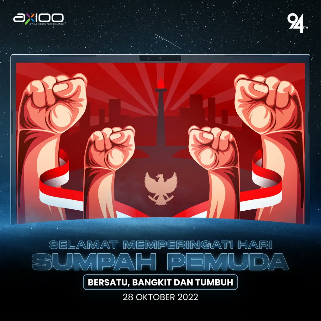 axioo_id's tweet image. Selamat Hari Sumpah Pemuda. 

Jadilah pemuda yang kreatif, berprestasi, menginspirasi, serta terus berkarya untuk mengharumkan nama Indonesia 🔥 

#axioo #axiooindonesia #sumpahpemuda #banggabuatanindonesia