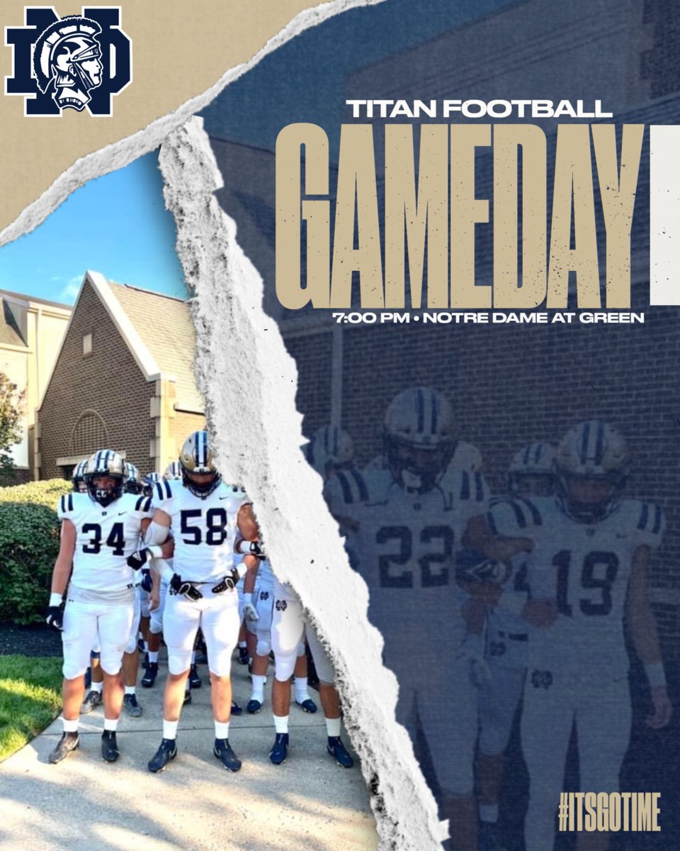 GoNDTitans's tweet photo. The Titans (5-5) will travel into the Furnace as they take on Green (6-4) in Round 1 of the playoffs. Kickoff will be at 7pm and tickets must be purchased online at https://t.co/GxzhRpTEOx #itsgotime #beatemagain #titans2turnt https://t.co/uMvkNvntiT