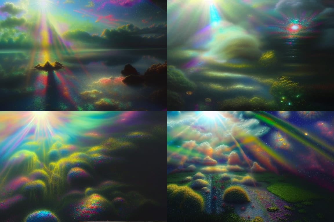 AngeyEncio's tweet photo. "8k resolution holographic astral cosmic illustration mixed media by Pablo Amaringo ethereal fantasy hyperdetailed mist Thomas Kinkade heaven..." - made with @NightCafeStudio 

https://t.co/1ETlfBvq8U

#aiart #nightcafe #digitalart https://t.co/tYQVmBtREG