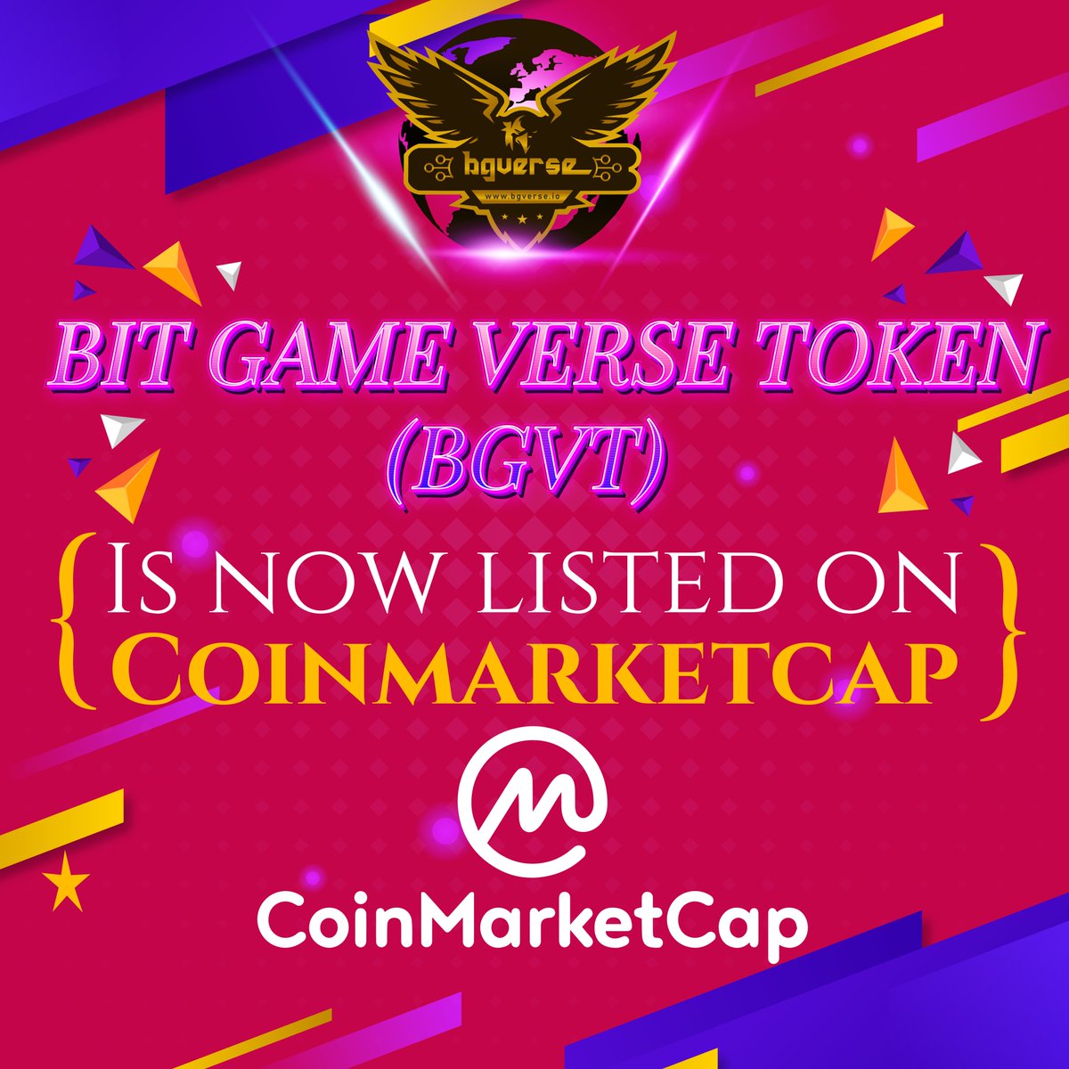 Globalpraveen27's tweet photo. Bit Game Verse Token (BGVT) is now listed on #coinmarketcap , #coinmarketcapofficial , #BGVT now start trading on #coinmarket, Exchange https://t.co/h2XcWyLmSV
#token #cryptotoken #digitalcoin #tokenized #cryptoexchange #cryptoexchangelisting #cryptocurrencymarket #cryptotokenize https://t.co/a1U1BO6iVx
