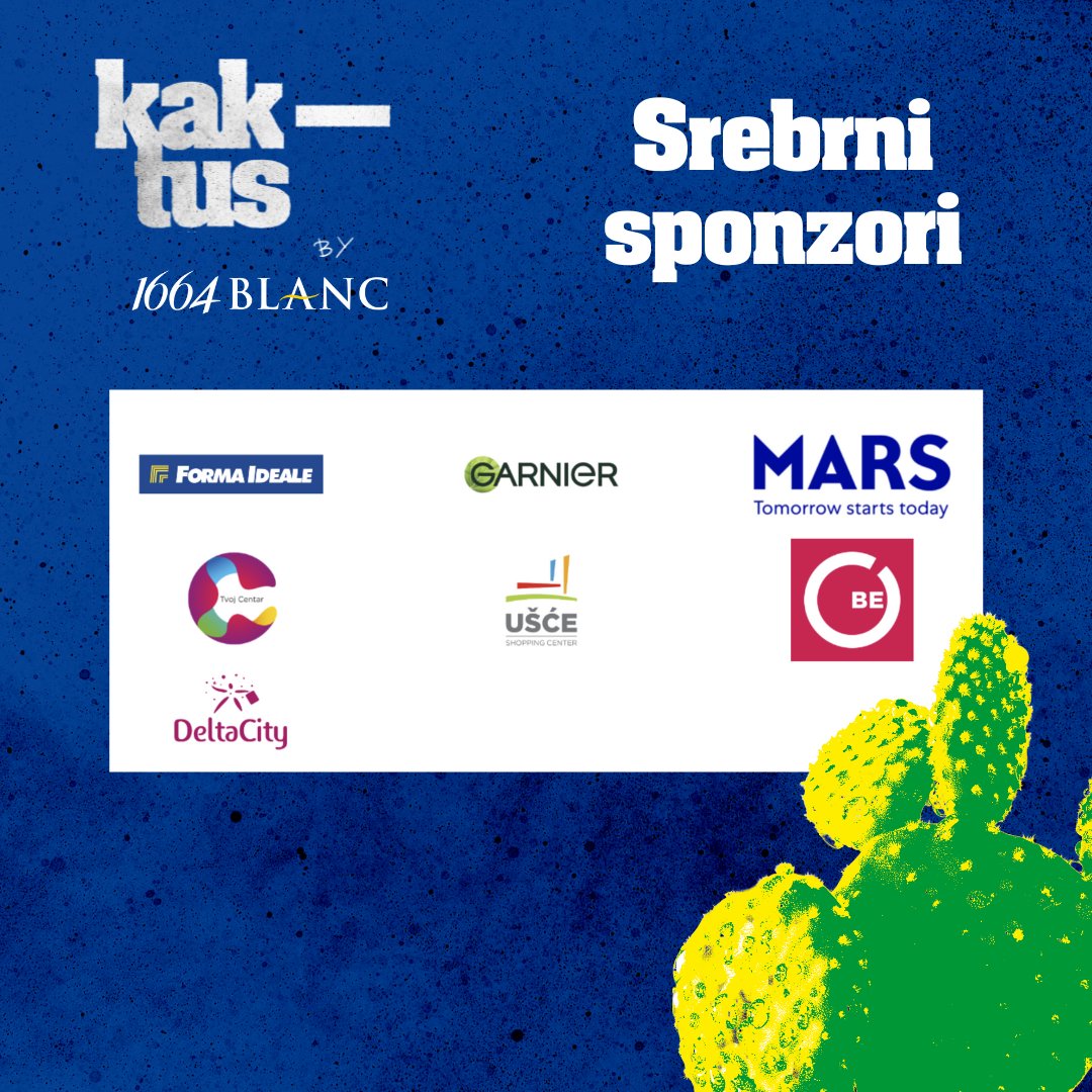 Kompanije Forma Ideale, Mars, L’Oréal i MPC Properties  srebrni su sponzori ovogodišnjeg festivala KAKTUS.

Hvala što ste uz nas!

#kaktus2022