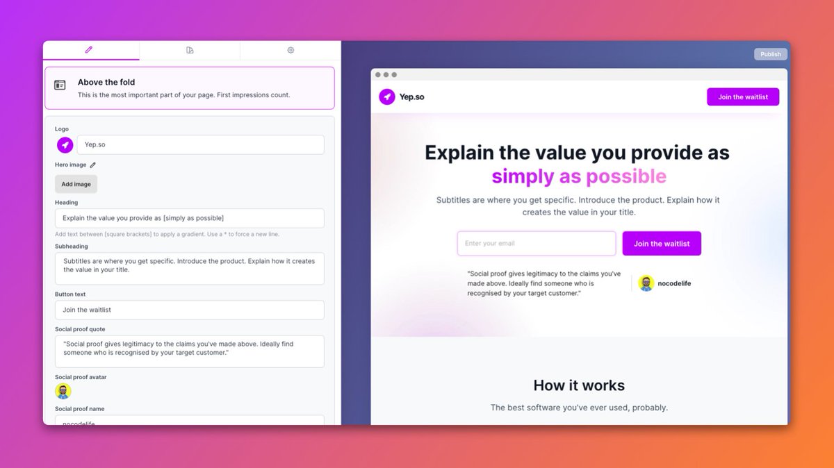 A sneak peek of the upcoming new editor interface and page designs for @yepdotso! 'Upcoming' translates as 'I have no idea when it will be ready' 😄