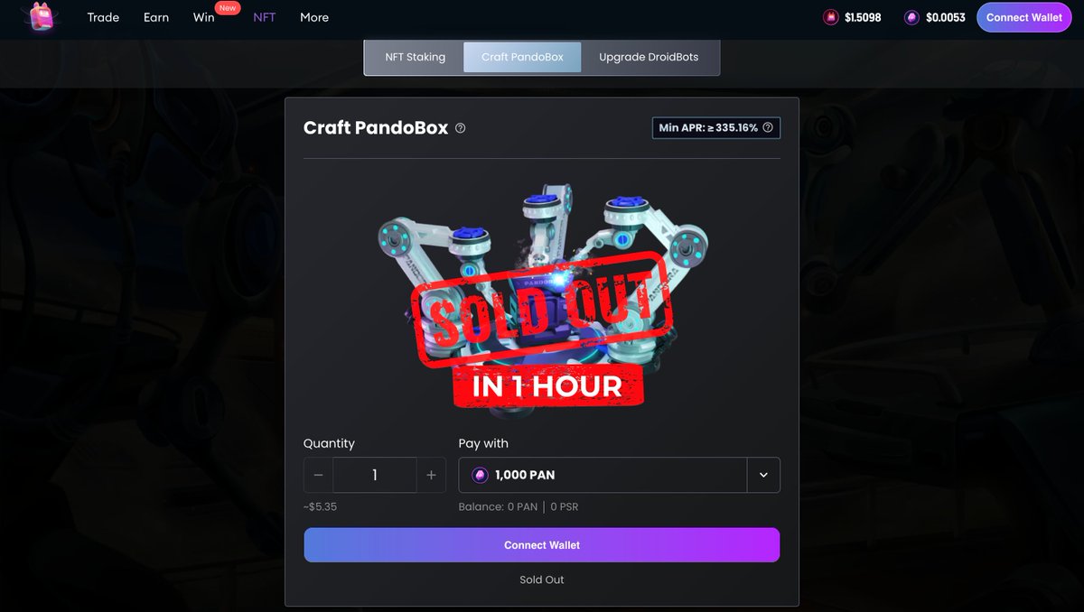 Pandora_DEX's tweet photo. 🔥ALERT: All Craftable #PandoBoxes for Today Have Run Out
🧨Looks like someone is trying their hardest at earning experience points through crafting boxes.
💥Boxes will be refilled tomorrow. Check back later then:
📍https://t.co/UOXUrb1PgY https://t.co/xU15FzWMMb