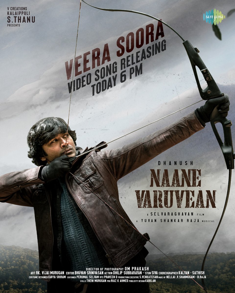 #VeeraSoora Video Song Releasing Today 6PM 🤩🔥

@dhanushkraja #NaaneVaruvean #Vaathi