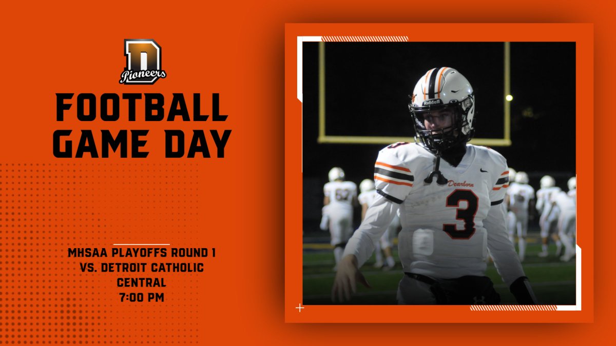 DHSAthletics1's tweet photo. Good luck to the varsity football team as they open up the 2022 MHSAA Football playoffs at home tonight against Detroit Catholic Central.  Tickets are available online at https://t.co/Bcb9lf54JZ. https://t.co/6AMGvs22QQ