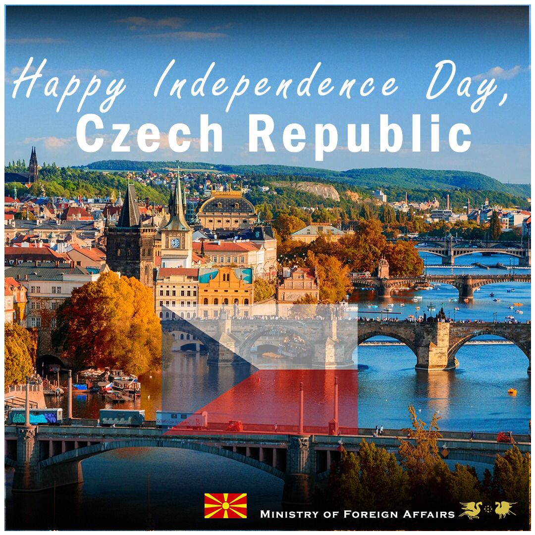 Blahopřeji @JanLipavsky! Sincere congratulations to #Czechia on #IndependenceDay! Our two countries are bound by friendly ties and we look forward to further fruitful cooperation and close dialogue bilaterally and multilaterally. 🇲🇰🤝🇨🇿 @CzechMFA