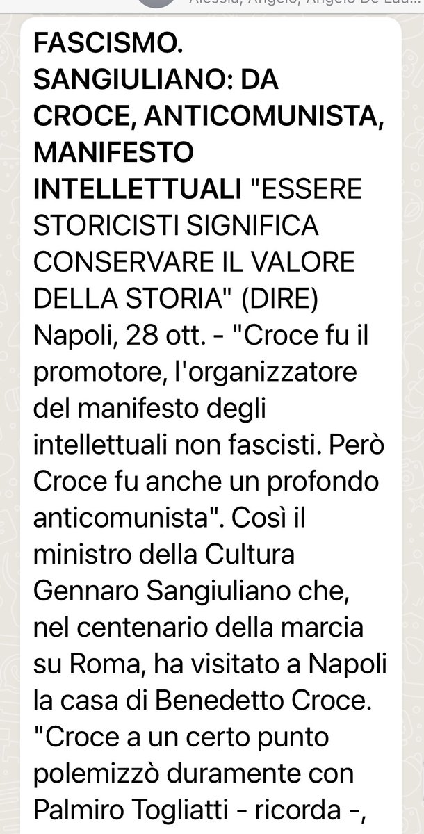 La valorizzazione della figura e del pensiero di Benedetto Croce è un atto importante e significativo. Il pensiero di Croce ha segnato una generazione. Mio nonno si commuoveva leggendomi la sua Storia D’Europa. È uno dei ricordi più belli che ho. Bravo ⁦@g_sangiuliano⁩