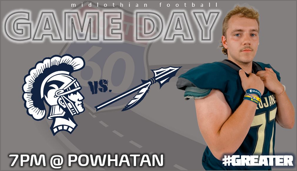 MidloTrojansFB's tweet photo. Wake up Trojan Fans!  It's a Midlo Varsity GAME DAY!  Your Trojans travel down RT 60 to take on the Powhatan Indians with a 7pm kick-off.  Get your tickets on GoFan. #Trojans #Greater #SetTheStandard https://t.co/UGSnlObxAb