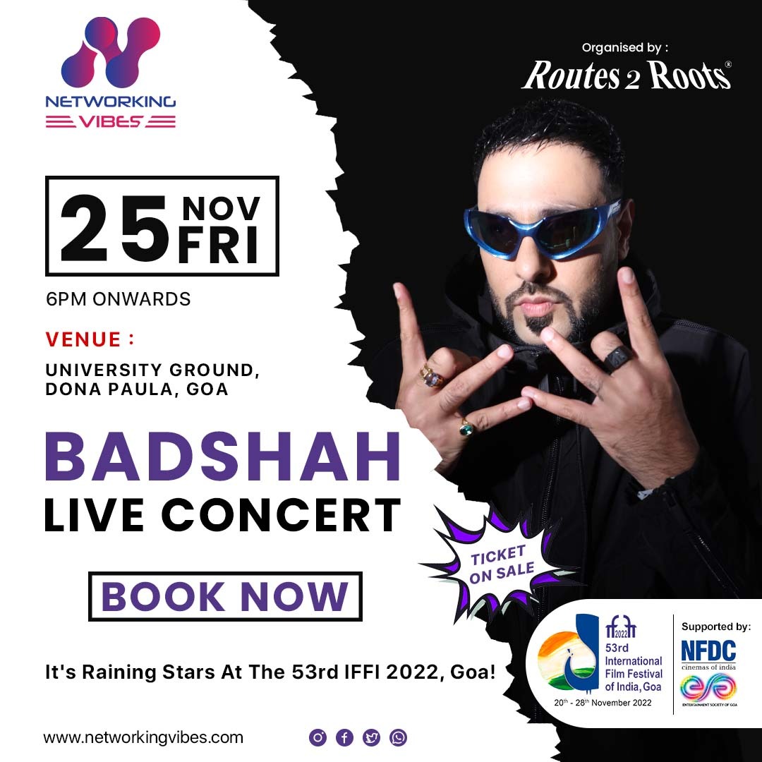 VibesNetworking's tweet image. Get ready to witness the stars touch the ground, for once only at the 53rd IFFI 2022, Goa! Meet them,
So what are you waiting for?
HURRY UP & Grab your Ticket Now LINK-networkingvibes.com/buy-ticket#tic…
#IFFI2022 #BadShahLiveConcert #networkingvibes #ticketonsale