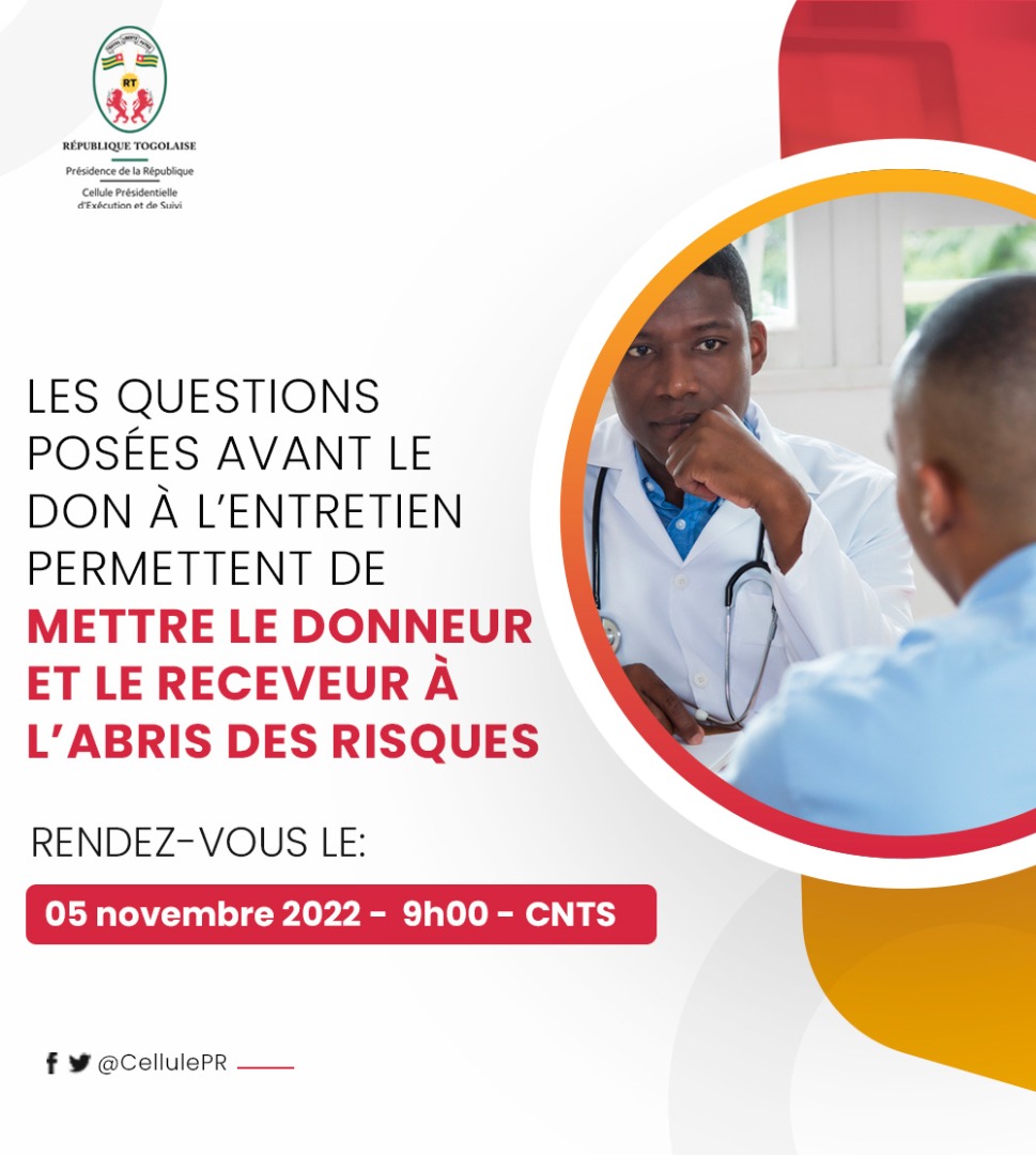 Un entretien préalable au don est réalisé, au cours duquel un médecin pose des questions d’ordre personnel et les réponses sont confidentielles. 
Ces questions permettent d’évaluer la possibilité de faire un prélèvement sans risque pour le donneur et le receveur.