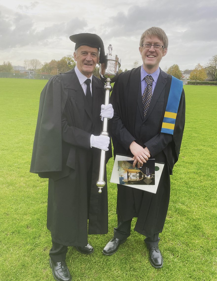 PsychologyMIC's tweet photo. Many more causes for celebration today at #MICGraduations Congratulations to our own @marcdonnchadh on his Grad Cert in Academic Practice ๐ And we are delighted to join our colleagues @MICEducationFac in celebrating the successes of our BEd Psych students ๐๐ #Class2022 https://t.co/xLbah2UYlD