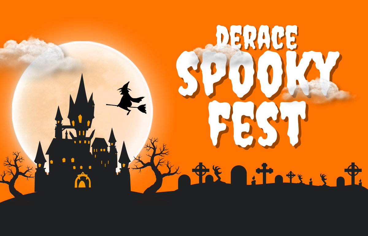 #DeRace Spooky Fest👻 😱Spine-chilling 1 $DERC races are running for 4 days straight! Mysterious prizes guaranteed 🐎Appaloosa Gen1 Alfa x8 🦄DJC avatar x8 💕Liquid Love #NFT x8 ⏳10/28-11/01 16:30 UTC Join the thrilling fun on the racetrack!