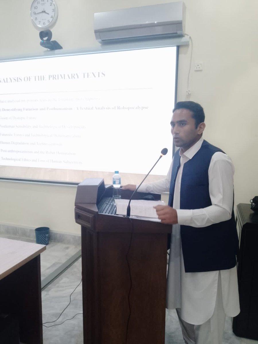 OfNuml's tweet photo. Congratulations to Sharjeel Ahmad on successfully defending his thesis for MPhil in English (Literature), on Friday, 28 October 2022.

"Futurism, Technology, and Ethics: A Posthumanist Reading of Daniel H. Wilson’s Selected Fiction"

Supervisor: Dr Sibghatullah Khan

#NUML https://t.co/dYmYtvpNw0