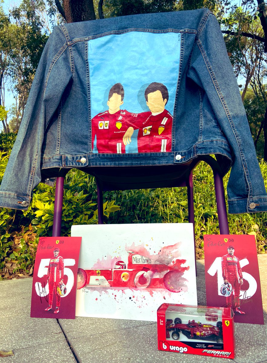 palolamtz's tweet photo. Hola!🏎️
@mexicogp @rsanchezp30 @giselle_zm @chacho_lml @Gp1Fossaroli 
Existe la posibilidad de que me ayuden a que @Charles_Leclerc y @Carlossainz55 firmen esta chamarra y esta pintura que hice con todo el amor que tengo hacia el equipo? Me harían la vida entera! 🥺🙏🏻
#MexicoGP https://t.co/5vQz8of2fX
