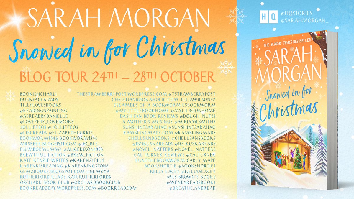 My first festive read of the year and an absolute delight that will leave you with a warm glow even when it’s cold outside - my review of #SnowedInForChristmas by @SarahMorgan_ is on Instagram for my stop on the #BlogTour instagram.com/p/CkQ3wpMIrBu/ @HQstories