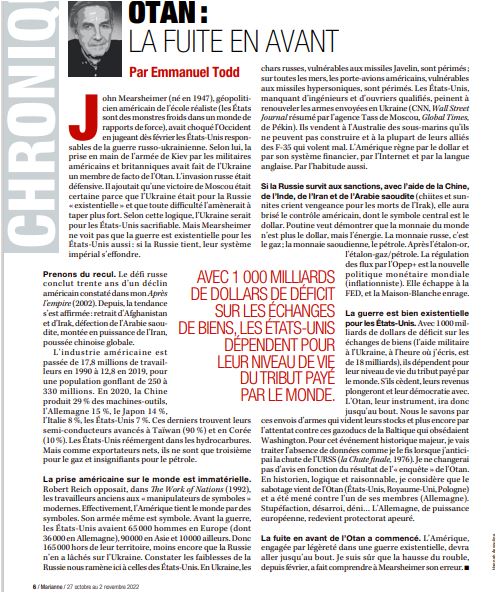 PhilippeMurer's tweet photo. Très bon texte sur les USA, la Russie et la guerre en Ukraine par Emmanuel Todd ⤵️ https://t.co/rKvNWehmms