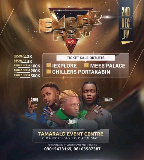 nangaih's tweet image. Hope you are getting ready for the #EmberFest2022?
Tickets are now available for you and yours

Get your ticket in any of these sale outlets

*Mees Palace 
*Chillers Portacabin &amp;amp; 
*IExplore 

Remember Portable, Zazu Crooner, Classiq and ThaMarvel promised to give you the best
