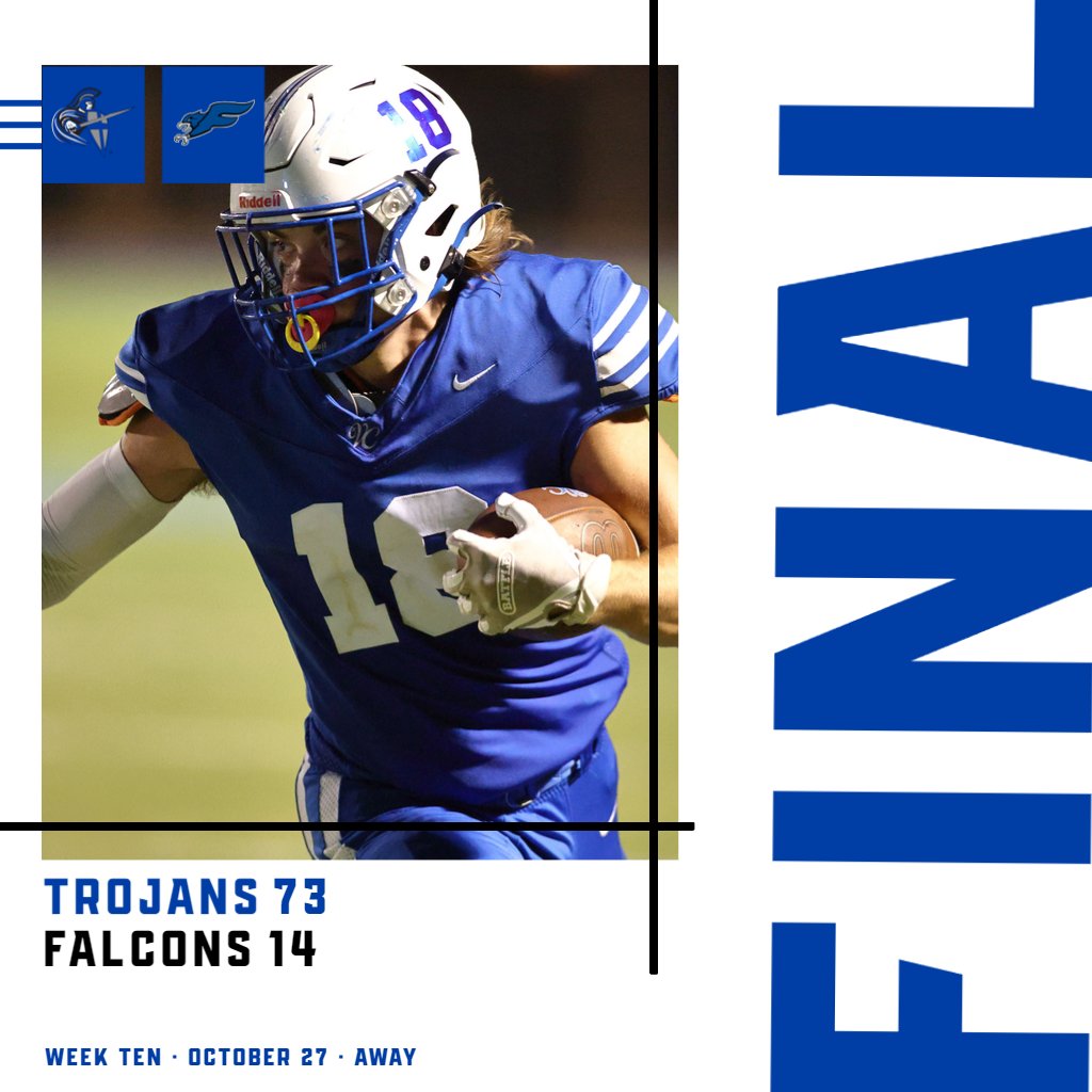 vctrojans's tweet photo. REGION CHAMPS! Trojan Football defeated Fountain Hills, 73-14, to capture the region title and finish the regular season with an 8-2 record.
Up next will be a first round playoff game on November 4. https://t.co/6hFvV6djqj