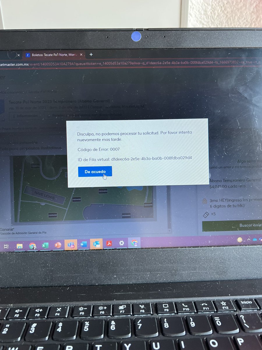 La_Poulain's tweet photo. No seas hijo de puta @Ticketmaster_Me @Profeco 

Media hora esperando que inicie la venta Tempranera para general y tu página pide el código de venta de Hey Banco. Al final te da error, eres una pinche mafia asquerosa de verdad… qué pena depender de ustedes. #PalNorte2023 https://t.co/UYUCSvFf27