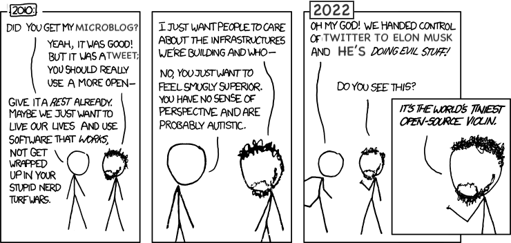 I owe Mastodon an apology. (Based on xkcd.com/743/)