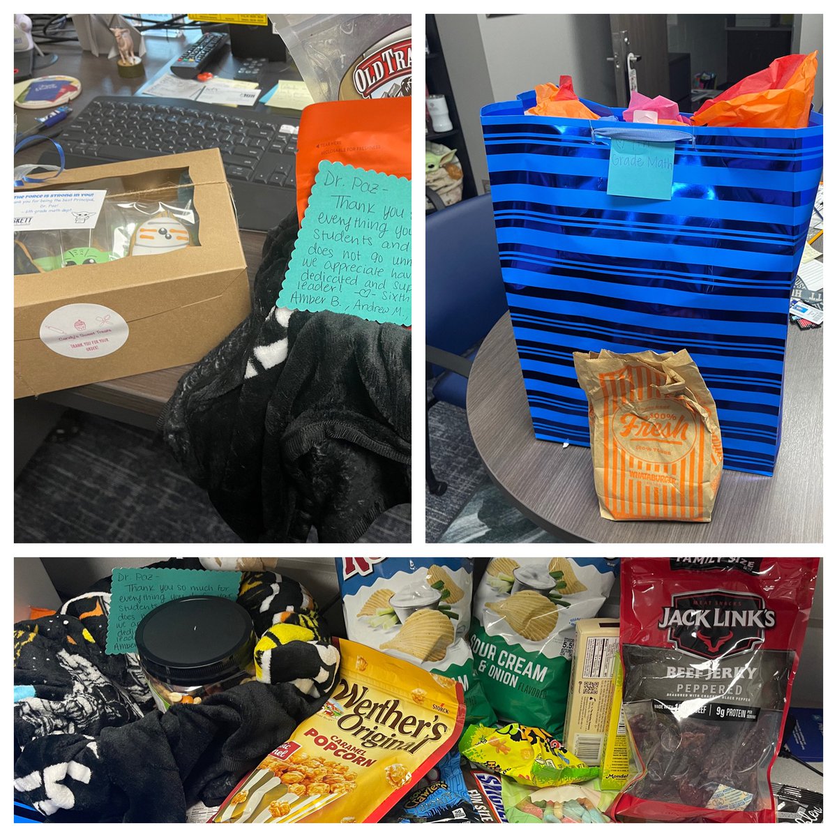 Dr. David Paz (@principalpaz) on Twitter photo My <a href="/HaskettJH/">Haskett Junior High</a> math team surprised me everyday with all my favorite treats and snacks. It’s the end of principals month, but I get to enjoy my staff for the rest of the year…that’s a win! #WeAreHaskett My <a href="/HaskettJH/">Haskett Junior High</a> math team surprised me everyday with all my favorite treats and snacks. It’s the end of principals month, but I get to enjoy my staff for the rest of the year…that’s a win! #WeAreHaskett