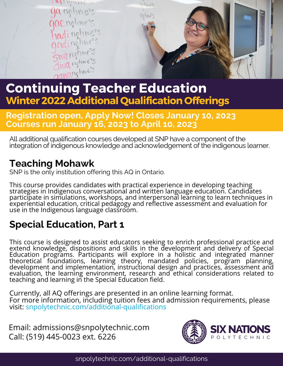 Check out our winter Additional Qualifications programs! 
 
snpolytechnic.com/additional-qua…