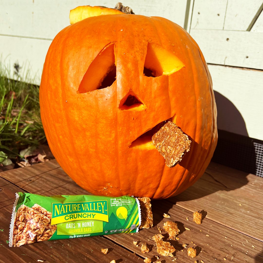 It would be kind of crumb-y to not share the best carved pumpkin of the season!