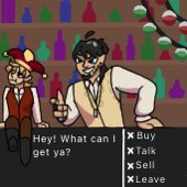 sadder_piano's tweet photo. [old art] 
Strix and Paultin but they’re mildly suspicious shopkeepers in an RPG
#wafflecrew #dicecameraaction https://t.co/fZU5g4VDdA