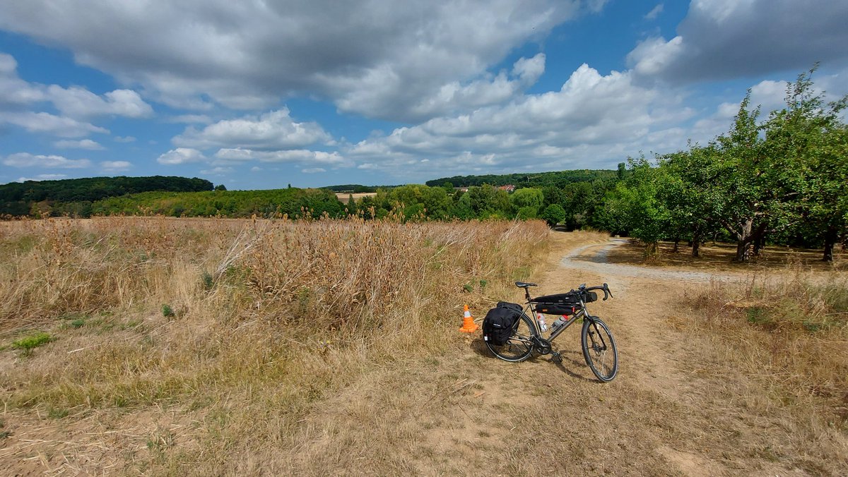 JWiegetritt's tweet photo. Die Info-Tafel des #Flächenschwerpunkt|es von #Unterfranken steht in der Ortsmitte von #Büchold nahe #Arnstein. Der echte Punkt liegt 300 m westlich des Schlosses mit tollem Blick auf die sanften Hügel der Vorrhön. #MPtyp 01 #Fahrrad #Radtour #Pylone https://t.co/eo8d9UDhxm