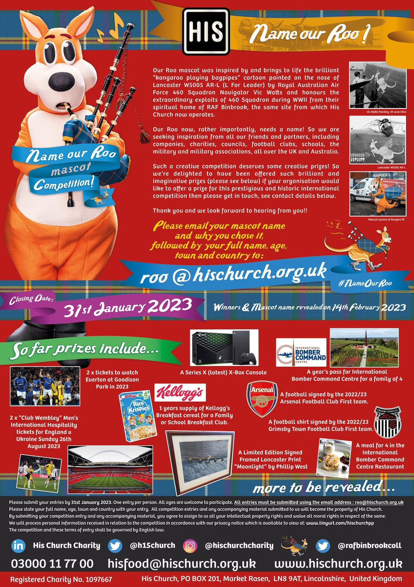 h15church's tweet photo. What a response to our #NameOurRoo competition 🤩

So many prizes are being pledged we are moving  the closing date to 31/01/23! 

Thank you @Xbox @KelloggsUKI @AFCCommunity @EITC @IntBCC @GTFCSET @SFC_Foundation for already donating amazing prizes! 

More news to follow.. 🙌❤️🦘 https://t.co/2OO9fQAjpr