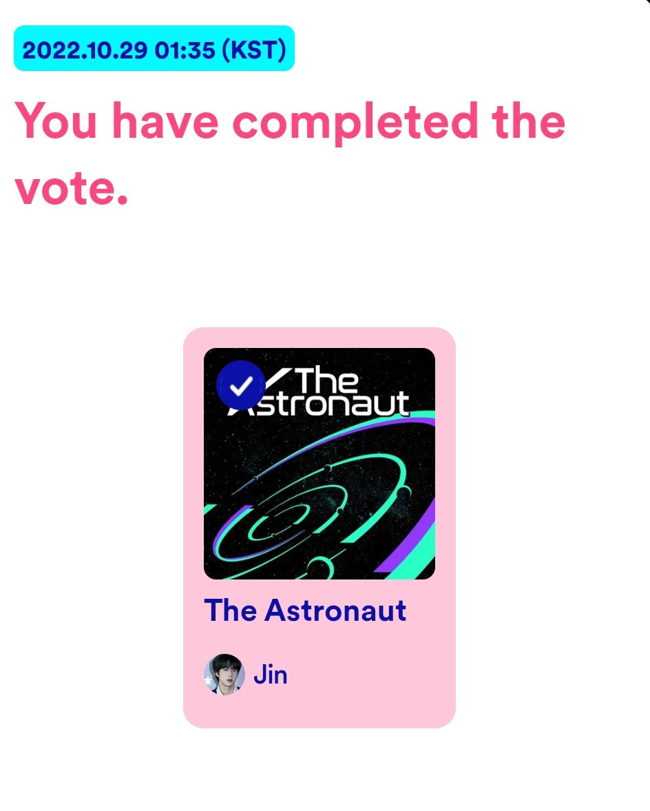 VOTE THE ASTRONAUT ON MCOUNTDOWN link: mnetplus.world/community/vote…