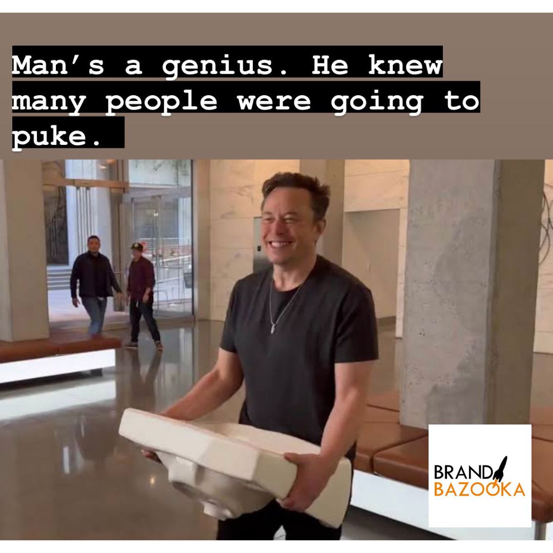 Brand_Bazooka's tweet photo. He saw it coming!
.
.
.
.
#elonmusk #twitter #twittermemes #brand #branding #trending #marketing #agencylife #advertising #brandbazooka https://t.co/52ZPuc9NjR