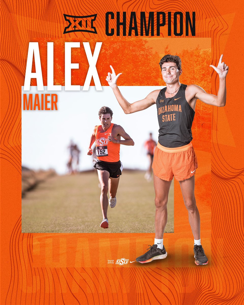 THE MAIER OF STILLWATER HAS TAKEN OVER LUBBOCK‼️

Alex Maier DOMINATES the men’s 8K, winning by 1️⃣5️⃣ seconds overall to claim his FIRST #Big12XC title 🤯

#run4okstate I #GoPokes